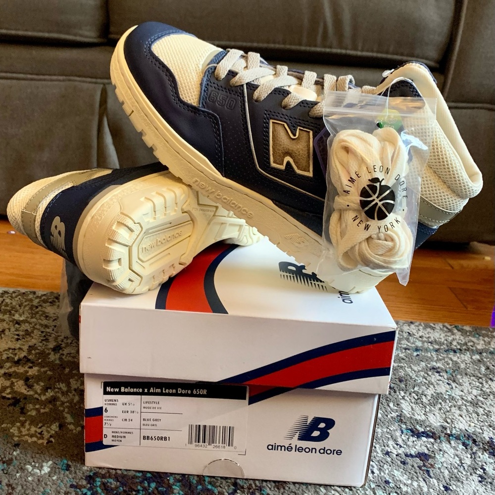 Aime Leon Dore x New Balance 650 - Navy (Blue Grey) sz. 6M (sz. 7.5 Women’s)